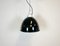 Industrial Black Enamel & Porcelain Ceiling Lamp, 1950s 1