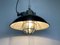 Industrial Black Enamel & Cast Iron Cage Ceiling Lamp, 1950s 12