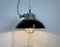 Industrial Black Enamel & Cast Iron Cage Ceiling Lamp, 1950s, Image 11