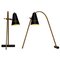 Schwarze Italienische Tischlampen aus Messing in Bogenform von Stilnovo, 1950er, 2er Set 1