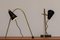 Schwarze Italienische Tischlampen aus Messing in Bogenform von Stilnovo, 1950er, 2er Set 3
