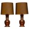 Ceramic and Copper Bitossi Italian Table Lamps for Bergboms, Sweden, 1960s, Set of 2 1