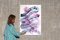 Pinceaux Natalia Roman, Minimalistes Bleus et Violets, Acrylique sur Papier, 2021 3