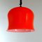Lampada a sospensione vintage in vetro rosso, Italia, anni '60, Immagine 1