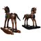 Painted Wood Rocking Horses, 1950s, Set of 2 1