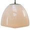 Mid-Century Industrial White Opaline Glass Ceiling Lamp with Brass Top 3
