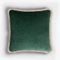 Happy Pillow Soft Velvet Cushion with Forest-Beige Fringes by Lorenza Briola for Lo Decor, Image 1