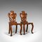 Antique Scottish Victorian Oak Shield Back Side Chairs, 1880, Set of 2 1