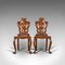 Antique Scottish Victorian Oak Shield Back Side Chairs, 1880, Set of 2 2