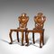 Antique Scottish Victorian Oak Shield Back Side Chairs, 1880, Set of 2 3