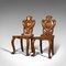Antique Scottish Victorian Oak Shield Back Side Chairs, 1880, Set of 2, Image 3