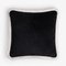 Coussin Happy Pillow en Velours Doux avec Franges Noires et Blanches par Lorenza Briola pour Lo Decor 1