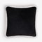 Happy Pillow Soft Velvet Cushion with Black and White Fringes by Lorenza Briola for Lo Decor 1