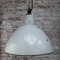 Large Mid-Century Industrial Gray Enamel Ceiling Lamp, Image 4