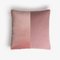 Happy Double Velvet and Wool Cushion with Pink Solid Velvet Reverse by Lorenza Briola for Lo Decor 1