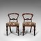 Antique English Victorian Walnut Buckle Back Dining Chairs, Set of 2 2