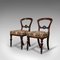 Antique English Victorian Walnut Buckle Back Dining Chairs, Set of 2 3