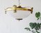 Large Opaline Glass & Brass Ceiling Lamp from Sölken Leuchten, 1960s, Image 2