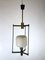 Lampada a sospensione in ottone e vetro opalino di Stilnovo, anni '50, Immagine 12