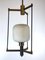 Brass and Opaline Glass Pendant Lamp from Stilnovo, 1950s, Image 11