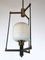 Brass and Opaline Glass Pendant Lamp from Stilnovo, 1950s 4