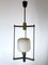 Brass and Opaline Glass Pendant Lamp from Stilnovo, 1950s 3