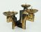 Mid-Century Brutalist Bronze 4-Arm Candleholder 3