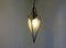 Art Nouveau Glass & Brass Ceiling Lamp 6