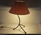 Lampada da tavolo tubolare vintage in ferro nero con paralumi in ottone e paralume in stoffa, anni '60, Immagine 6