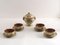 Cups with Container in Glazed Ceramic, 1920s, Set of 5 1