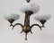 Antique Gilt Brass and Opal Ceiling Lamp by Dagobert Peche, Image 7