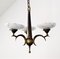 Antique Gilt Brass and Opal Ceiling Lamp by Dagobert Peche, Image 3