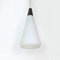 Modern Northern European Opaline Glass & Teak Ceiling Lamp, 1960s, Image 1