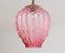 Lampada a sospensione in vetro di Murano rosa, anni '60, Immagine 3