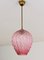 Pink Murano Glass Pendant Lamp, 1960s 2