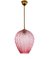 Pink Murano Glass Pendant Lamp, 1960s, Image 1