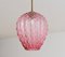 Lampada a sospensione in vetro di Murano rosa, anni '60, Immagine 6