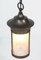 Patinated Brass Art Nouveau Lantern with Etched Glass, 1900s 5