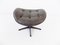 Fauteuil en Cuir Gris avec Ottomane, Danemark, 1960s, Set de 2 7