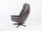 Danish Grey Leather Lounge Chair with Ottoman, 1960s, Set of 2 13