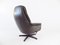Danish Grey Leather Lounge Chair with Ottoman, 1960s, Set of 2 9