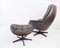 Danish Grey Leather Lounge Chair with Ottoman, 1960s, Set of 2 19