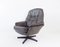 Danish Grey Leather Lounge Chair with Ottoman, 1960s, Set of 2 17