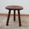 Mid-Century French Wooden Low Stool, 1950s 1