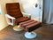 Vintage Tulip Fiberglass Lounge Chair and Footstool for Lusch, Image 1