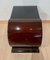 Art Deco Side Table in Rosewood Veneer, Ebony, and Black Glass, 1930s 7