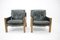 Set of 2 Two Dark Green Leather Armchairs from Ton / Czechoslovakia, 1970s 3