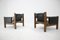 Set of 2 Two Dark Green Leather Armchairs from Ton / Czechoslovakia, 1970s 6