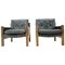 Set of 2 Two Dark Green Leather Armchairs from Ton / Czechoslovakia, 1970s 1