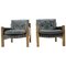 Set of 2 Two Dark Green Leather Armchairs from Ton / Czechoslovakia, 1970s, Image 1